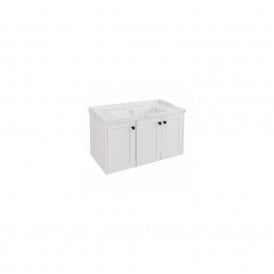 Eastbrook Hardwick Straight 900mm Wall Hung Unit Matt White   36.2059