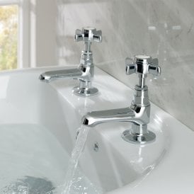 Eastbrook Haymarket Standard Basin Taps Chrome   79.0007