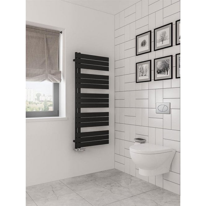 Eastbrook  Helmsley 1400mm x 600mm Towel Rail Matt Black   89.0643