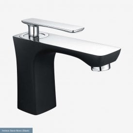 Eastbrook Helston Basin Mono Inc Waste Matt Textured Black & Chrome   93.0076