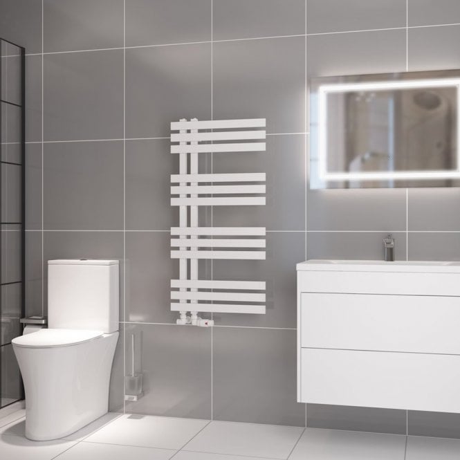 Eastbrook  Hurley 1000mm x 500mm Towel Rail Matt White   89.1717