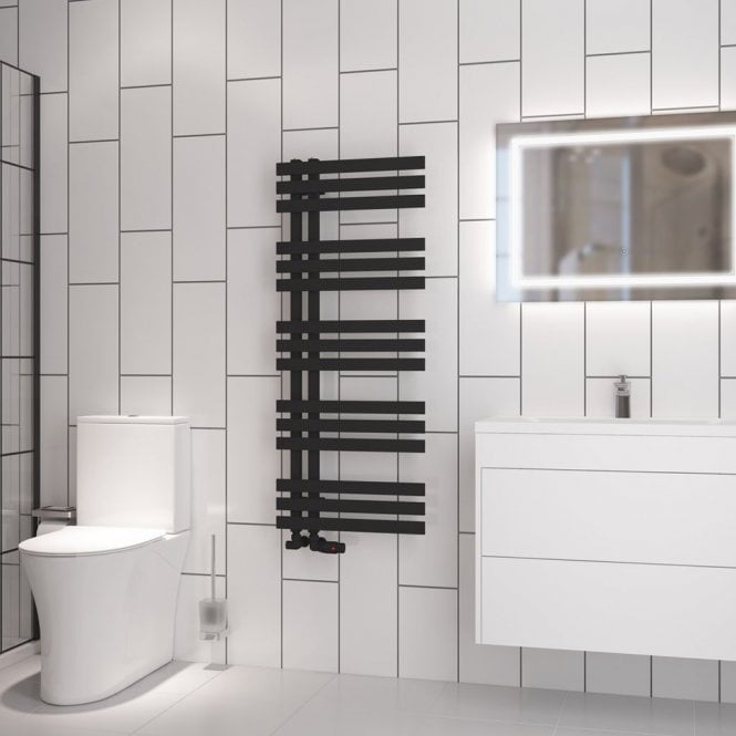 Eastbrook  Hurley 1200mm x 500mm Towel Rail Matt Black   89.1713