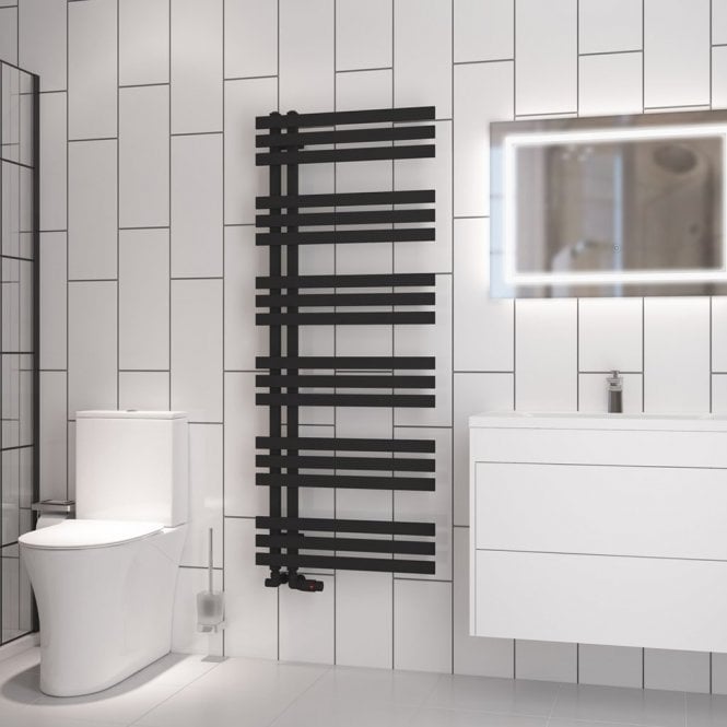 Eastbrook  Hurley 1500mm x 600mm Towel Rail Matt Black   89.1738