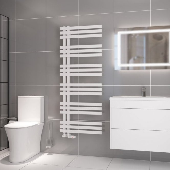 Eastbrook  Hurley 1500mm x 600mm Towel Rail Matt White   89.1730