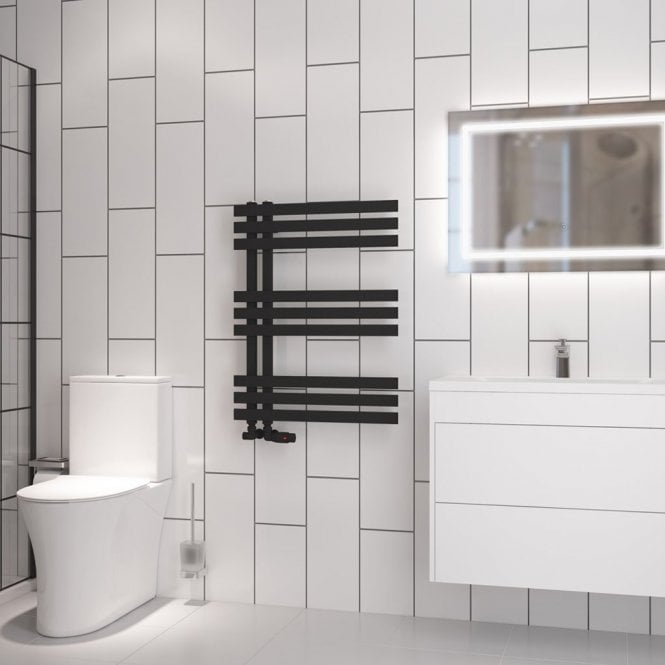 Eastbrook  Hurley 800mm x 600mm Towel Rail Matt Black   89.1712