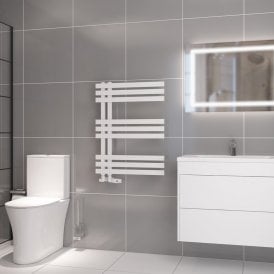 Eastbrook Hurley 800mm x 600mm Towel Rail Matt White   89.0543