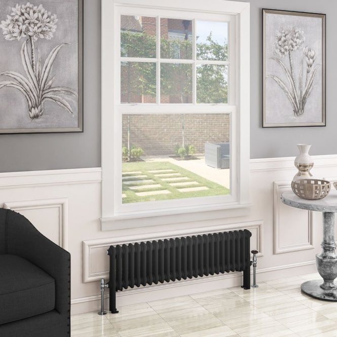 Eastbrook  Imperia 2 Column Radiator 300mm x 1145mm Matt Black   41.0749