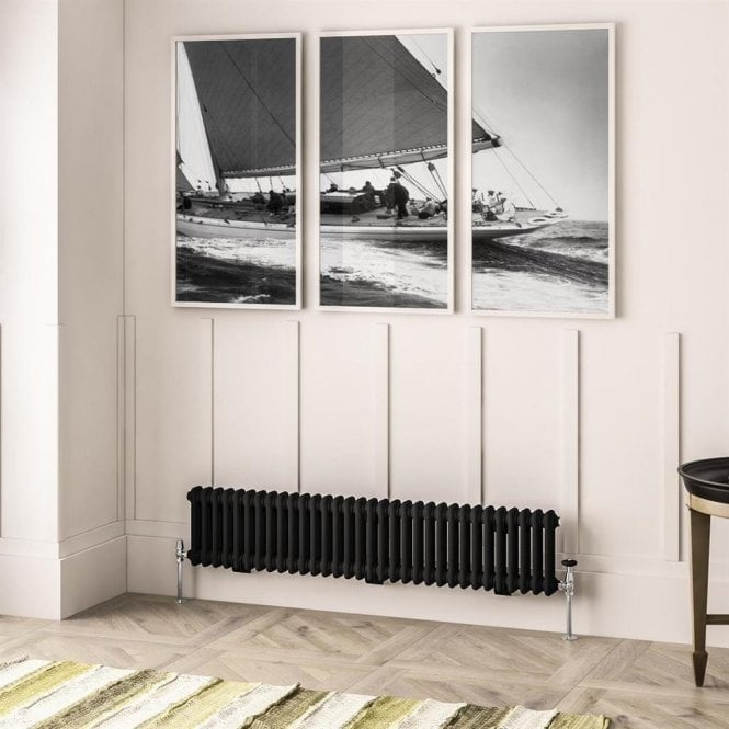 Eastbrook  Imperia 2 Column Radiator 300mm x 1460mm Matt Black   41.0902