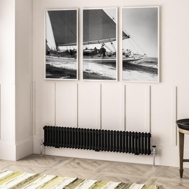 Eastbrook  Imperia 2 Column Radiator 300mm x 1640mm Matt Black   41.0903