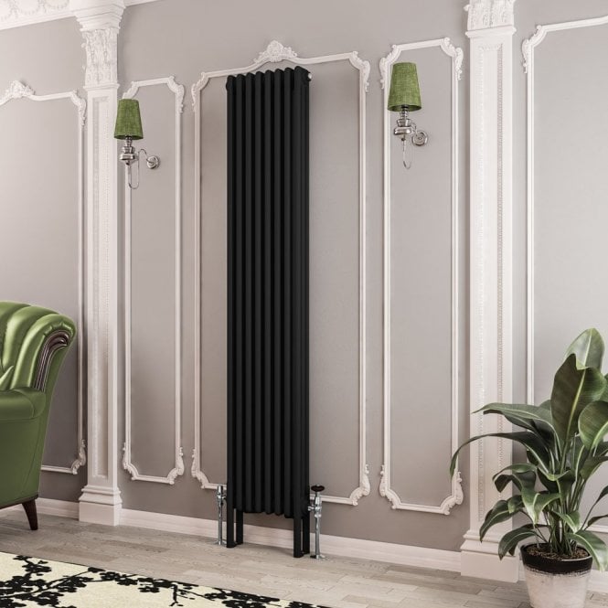 Eastbrook  Imperia 3 Column Radiator 1800mm x 380mm Matt Black   41.0776