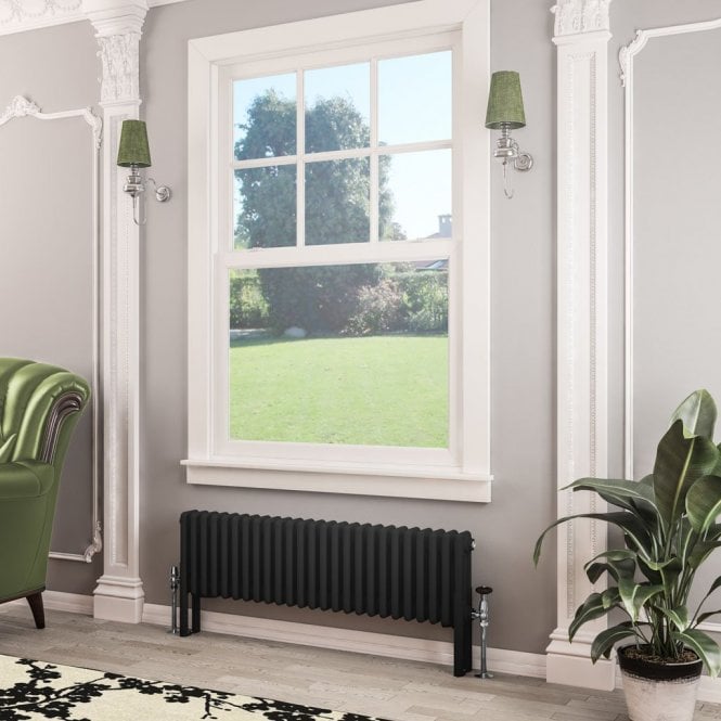 Eastbrook  Imperia 3 Column Radiator 300mm x 1145mm Matt Black   41.0764