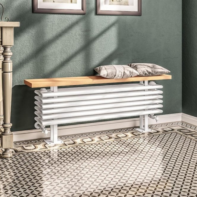 Eastbrook  Imperia 6 Column Bench Radiator 480mm x 1200mm Gloss White   41.1106