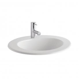 Eastbrook Inset Vanity Basin 1 Tap Hole White   26.0052