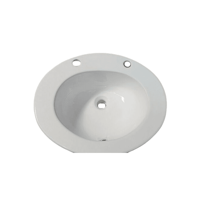 Eastbrook  Inset Vanity Basin 2 Tap Hole White   26.0053