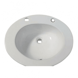 Eastbrook Inset Vanity Basin 2 Tap Hole White   26.0053