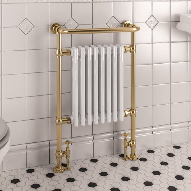 Eastbrook  Isbourne 940mm x 600mm Brushed Brass & Gloss White   41.0709