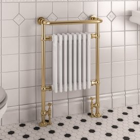 Eastbrook Isbourne 940mm x 600mm Brushed Brass & Gloss White   41.0709