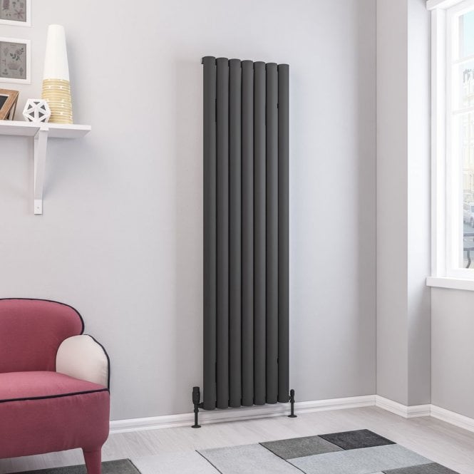 Eastbrook  Kelmscott 1800mm x 485mm Aluminium Radiator Matt Anthracite   89.0264