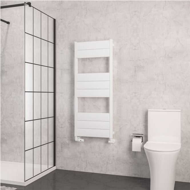 Eastbrook  Kingswood Slimline 1220mm x 500mm Aluminium Towel Rail Matt White   86.0557