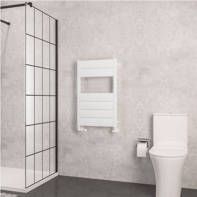 Eastbrook  Kingswood Slimline 820mm x 500mm Aluminium Towel Rail Matt White   86.0555