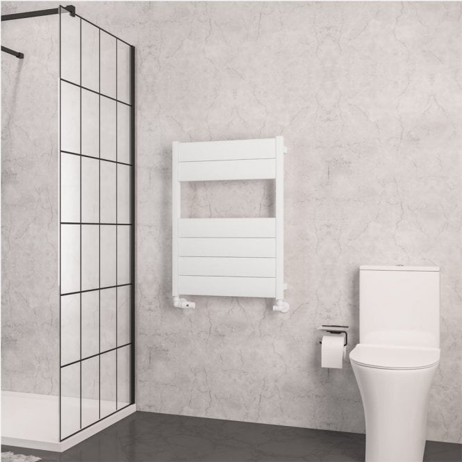 Eastbrook  Kingswood Slimline 820mm x 600mm Aluminium Towel Rail Matt White   86.0556