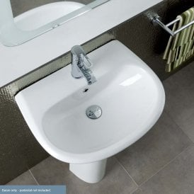 Eastbrook Kompact 550mm Basin 1 Tap Hole White   27.0341
