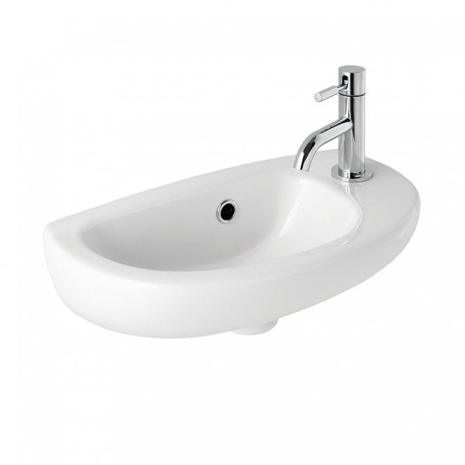Eastbrook  Kompact Cloakroom Basin 419 x 216 1 Tap Hole Right Hand White   27.0381