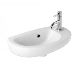 Eastbrook Kompact Cloakroom Basin 419 x 216 1 Tap Hole Right Hand White   27.0381