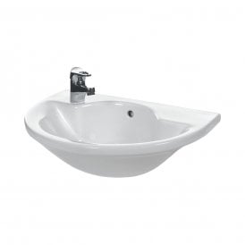 Eastbrook Kompact Reduced Depth Semi Recessed Basin 2 Tap Hole White   27.9361