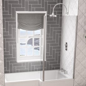Eastbrook L Shaped Bath Screen Right Hand Chrome   49.2008