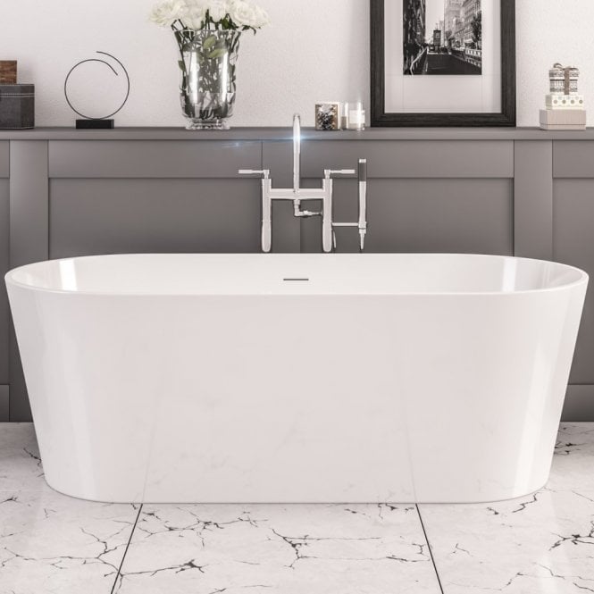 Eastbrook  Lambeth Grey Freestanding Bath 1590 x 740 x 560mm Inc Waste Grey   33.0006