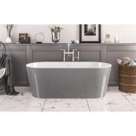 Eastbrook Lambeth Grey Freestanding Bath 1590 x 740 x 560mm Inc Waste Grey   33.0006