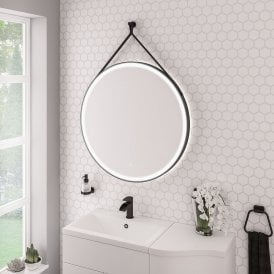 Eastbrook Levone 800mm x 800mm LED Framed Bathroom Mirror Black   58.1042