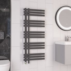 Eastbrook Loddon Dry Element Towel Rail 1200mm x 500mm Matt Anthracite   47.0033