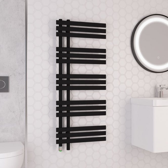 Eastbrook  Loddon Dry Element Towel Rail 1200mm x 500mm Matt Black   47.0037