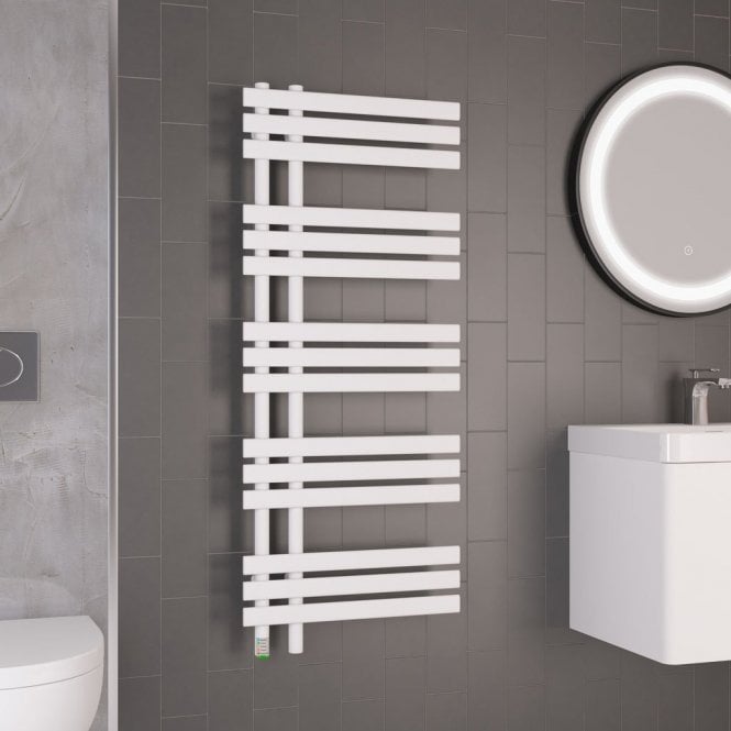 Eastbrook  Loddon Dry Element Towel Rail 1200mm x 500mm Matt White   47.0029