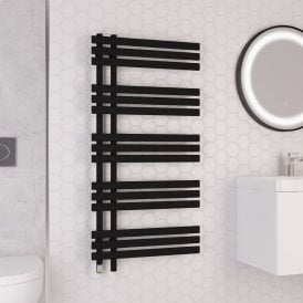 Eastbrook Loddon Dry Element Towel Rail 1200mm x 600mm Matt Black   47.0038