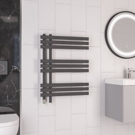 Eastbrook Loddon Dry Element Towel Rail 800mm x 600mm Matt Anthracite   47.0032
