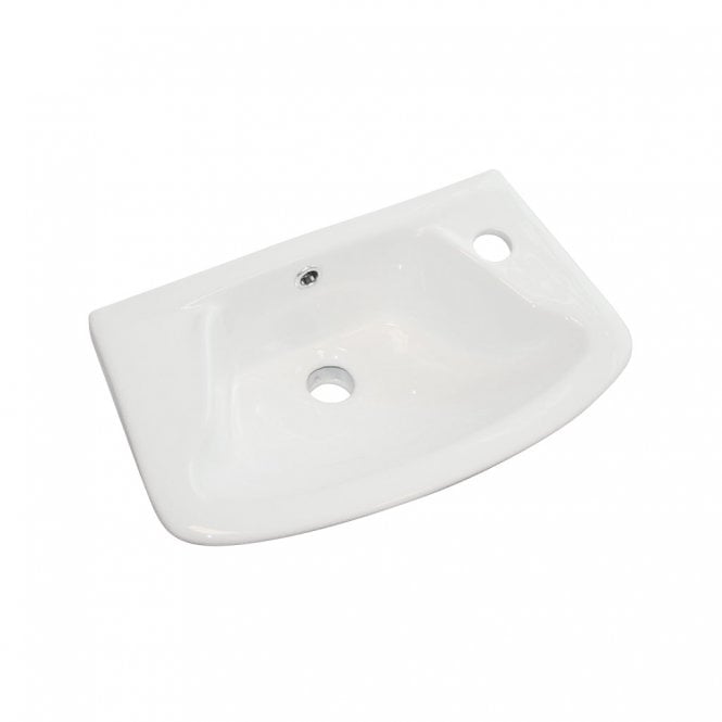 Eastbrook  Loire 350mm x 250mm Cloakroom Basin 1 Tap Hole Right Hand White   75.0008