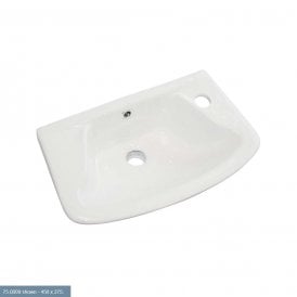 Eastbrook Loire 350mm x 250mm Cloakroom Basin 1 Tap Hole Right Hand White   75.0008