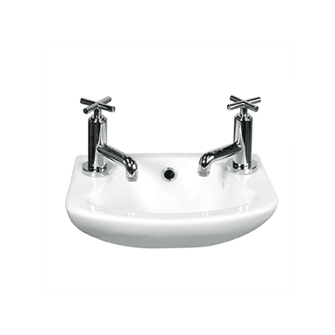 Eastbrook  Loire 350mm x 250mm Cloakroom Basin 2 Tap Hole White   75.0018