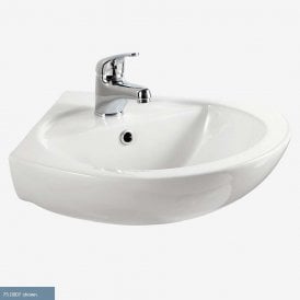 Eastbrook Loire 400mm Corner Basin 2 Tap Hole White   75.0017