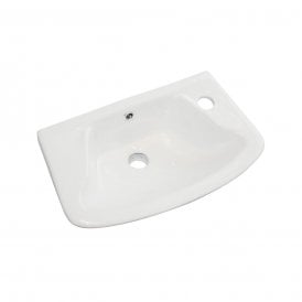 Eastbrook Loire 450mm x 275mm Cloakroom Basin 1 Tap Hole Right Hand White   75.0009