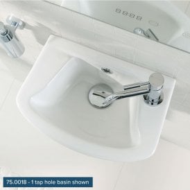 Eastbrook Loire 450mm x 275mm Cloakroom Basin 2 Tap Hole White   75.0019