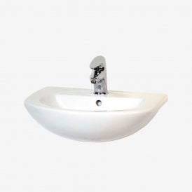Eastbrook Loire Semi-Recessed Basin 1 Tap Hole White   75.0006