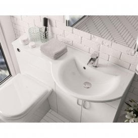 Eastbrook Lyegrove Slimline Right Hand 110 Polymarble Top White 36.4023