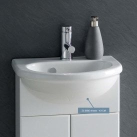 Eastbrook Madrid 60cm 1 Tap Hole Ceramic Top White   22.0001