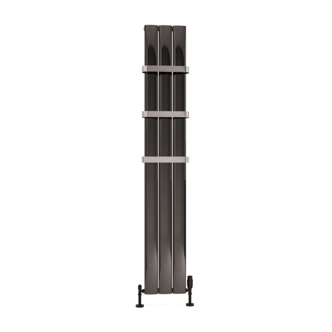 Eastbrook  Malmesbury 1800mm x 280mm Aluminium Radiator Black Effect   89.1776