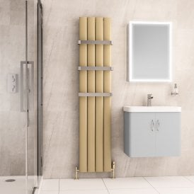 Eastbrook Malmesbury 1800mm x 375mm Aluminium Radiator Brass Effect   89.1769