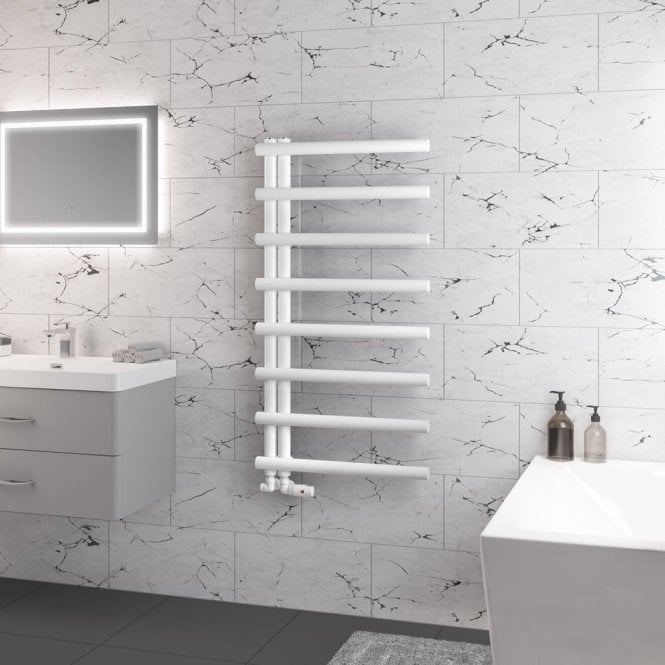 Eastbrook  Marlow E-Style 1150mm x 600mm Towel Rail Matt White   89.0810